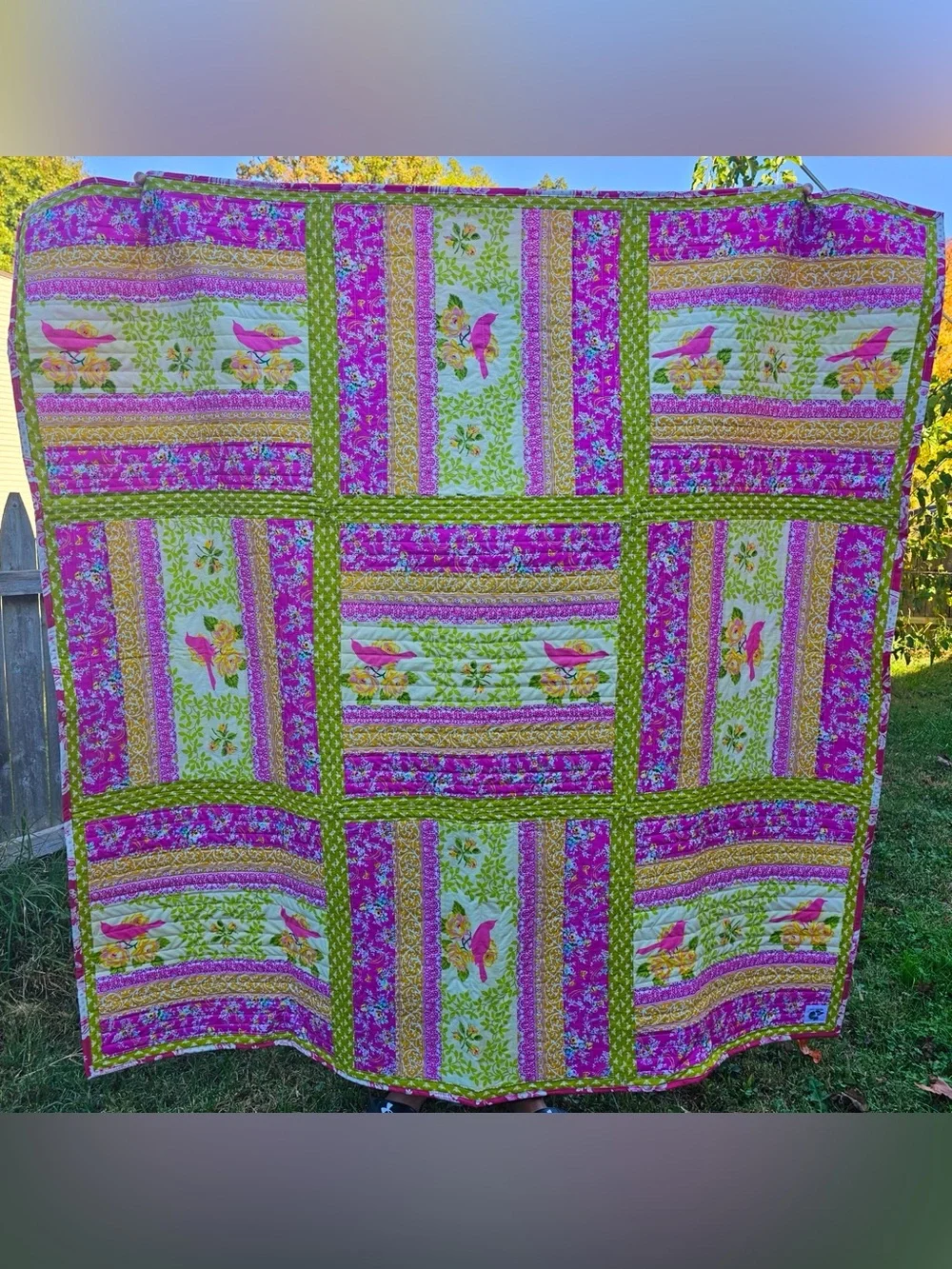Handmade Patchwork Quilt Jennifer Paganelli & Heather Bailey Fabrics Heirloom